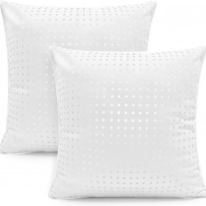 Set de 2 perne WakeSpring, poliester/microfibra, alb, 65 x 65 cm