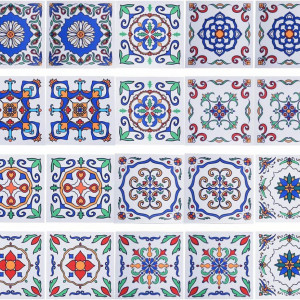Set de 20 autocolante pentru faianta/gresie Irich, multicolor, PVC, 15 x 15 cm