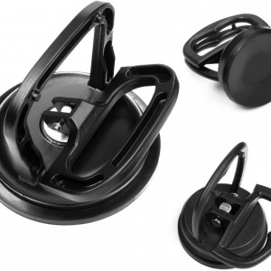 Set de 3 ventuze de aspiratie pentru ridicare ecran/parbriz SZILBZ, ABS, negru, 50 kg, 120 mm/ 55 mm