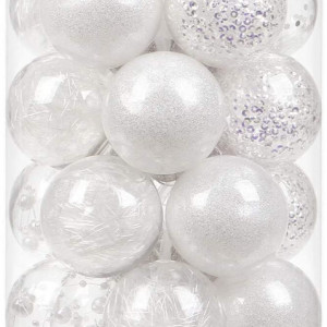 Set de 30 globuri de Craciun Sea Team, plastic, transparent, 5 cm