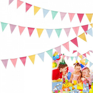 Set de 36 steaguri pentru banner SUNTRADE, iuta, multicolor, 13 x 18,5 cm