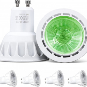 Set de 4 becuri VARICART, LED, GU10, metal/plastic, lumina verde, 5 x 5,5 cm,