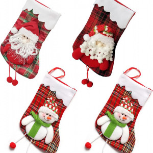 Set de 4 ciorapi pentru Craciun DragonX2, in, multicolor, 20 x 13 x 16 cm