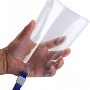 Set de 4 ecusoane pentru certificat/legitimatie Mizijia, PVC, transparent, 155 x 110 mm