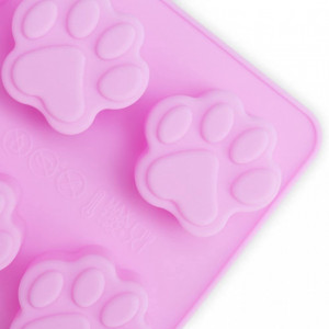 Set de 4 forme pentru ciocolata/prajituri Otes, roz/mov/rosu, silicon, 22 x 11 cm