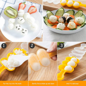 Set de 4 forme pentru orez Aprilye, plastic, portocaliu/galben