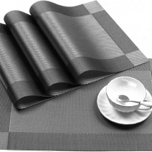 Set de 4 naproane MEEO, PVC, gri, 30 x 45 cm