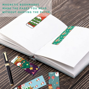 Set de 40 semne de lectura magnetice DAOUZL, pliabile, hartie, multicolor, 12 x 2 cm