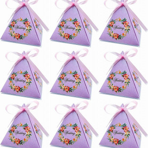 Set de 50 cutii pentru marturii KMERCE, carton, multicolor, 7,2 x 7,2 x 8 cm