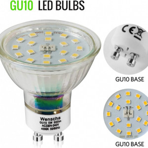 Set de 6 becuri Wenscha, LED, metal/plastic, alb, GU10, 5W, 4000 K