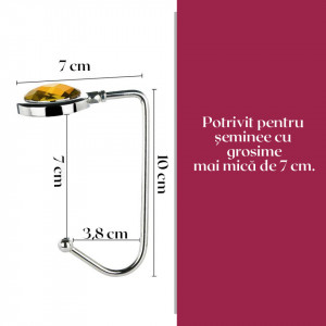 Set de 6 carlige pentru ciorapii de Craciun Whchiy cu cristale, metal, argintiu, 11,5 x 6,5 cm