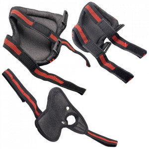 Set de 6 protectii pentru ciclism/patinaj SENLINRUI, plastic, rosu/negru, L