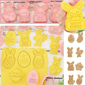 Set de 8 forme pentru prajituri de Paste MEZHEN, plastic, roz