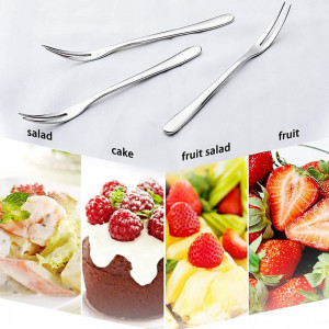 Set de 8 furculite HOTMNTY, otel inoxidabil, argintiu, 13,3 x 1 cm