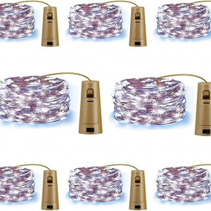 Set de 8 instalatii decorative STANBOW, 15 LED-uri, alb rece, 1,5 m