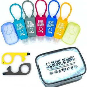 Set de calatorie cu accesorii pentru cosmetice Desconocido, multicolor, silicon/plastic,