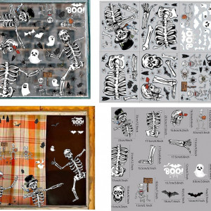 Set de stickere pentru fereastra TBSCWYF, PVC, alb/negru
