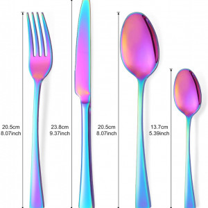 Set de tacamuri Bestdin, 24 piese, otel inoxidabil, multicolor