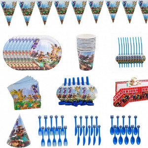Set de tacamuri pentru petrecere Nesloonp, hartie, multicolor, 94 piese