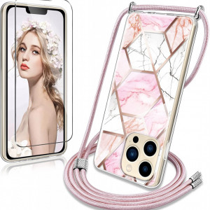 Set husa de protectie si folie se sticla pentru iPhone 13 Pro YIRSUR, silicon, multicolor, 6,1 inchi
