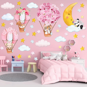 Set stickere de perete Bdecoll, vinil, model floral, multicolor