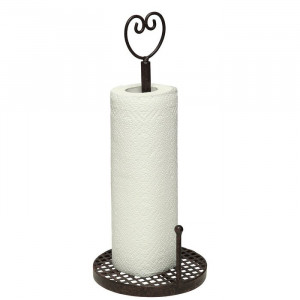 Suport pentru role de bucătărie, metal, maro, 39 x 17 x 17 cm