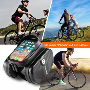 Suport telefon pentru bicicleta Seacool, poliuretan termoplastic/EVA, negru, 18,5 x 11,5 cm