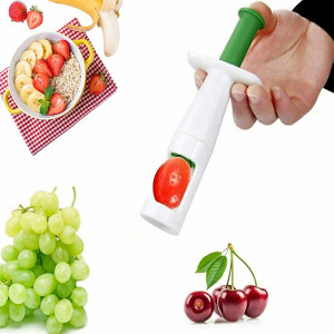 Taietor de fructe/legume pentru salata, verde/alb, otel inoxidabil/plastic, 20 x 7.5 x 7 cm