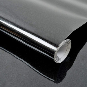 Tapet autoadeziv Decoroom, vinil, negru, 40 x 300 cm