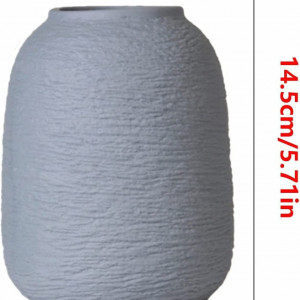 Vaza rotunda pentru flori Hewory, ceramica, gri, 14.5X10cm