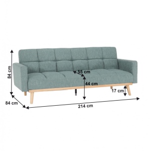 canapea verde mentol 214x84x84