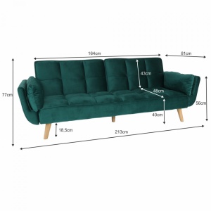 canapea extensibila verde smarald Kaprera