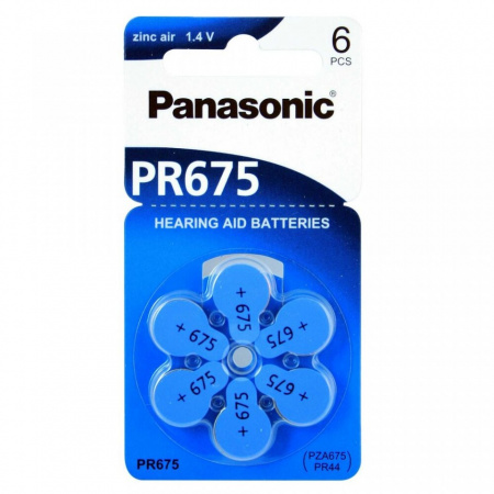 PANASONIC PR675 - baterii ZincAir 1.4V, 6buc