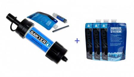 SET PROMOTIONAL - SAWYER MINI FILTER filtru pt apa potabila + 3pungi compatibile de 1litru
