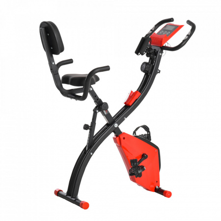 HOMCOM A90-196RD- Bicicleta pliabila 2 in 1 rezistenta, 8 nivele, elastice pentru brate