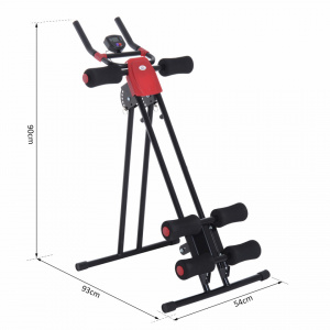 HOMCOM A90-103- Banca trainer abdomen, Power ABS cu display negru si rosu