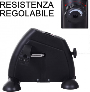 HOMCOM A90-179BK- Mini dispozitiv de pedalare bicicleta pentru picioare si brate negru