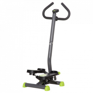 HOMCOM A90-263GY- Stepper cu maner, monitor LCD si pedale antiderapante din otel si ABS