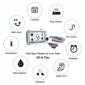 CHECKME PRO - Monitor multifunctional portabil cu eran tactil: ECG, SpO2, puls, pedometru, termometru