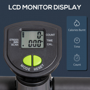 HOMCOM A90-263GY- Stepper cu maner, monitor LCD si pedale antiderapante din otel si ABS
