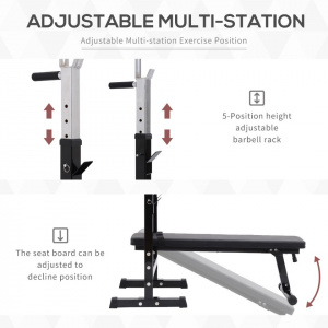 HOMCOM A91-008- Banca antrenament pliabila pentru sala de forta sau Home Gym