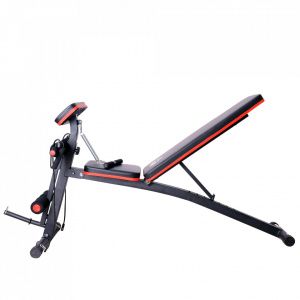 HOMCOM A91-062- Banca multifunctionala reglabila pentru bilanciere, haltera, abdomen, spate, manere, elastic pentru antrenament complet