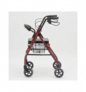 ORTOPEDIX FS966LH- Rolator pliabil cu 4 roti, frana, scaun si cos, din otel