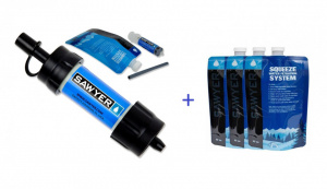 SET PROMOTIONAL - SAWYER MINI FILTER filtru pt apa potabila + 3pungi compatibile de 1litru