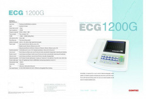 CONTEC ECG1200G - electrocardiograf 12 canale, profesional, printare termica, ecran LCD