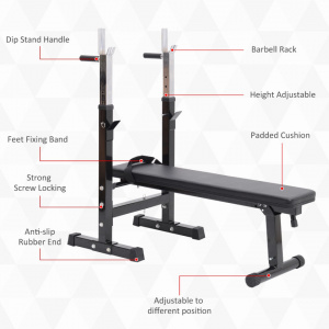 HOMCOM A91-008- Banca antrenament pliabila pentru sala de forta sau Home Gym