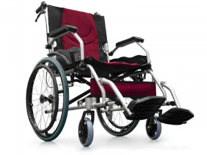 QMED 183-KY863LAJ-C-20-46- Scaun cu rotile din aluminiu cu suport pentru picioare