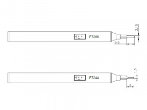 FIAB F7244/F7266 - Electrocauter bipolar, varianta cu varf subtire/larg, steril, unica folosinta, temp 1200˚C