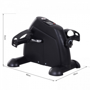 HOMCOM A90-179BK- Mini dispozitiv de pedalare bicicleta pentru picioare si brate negru