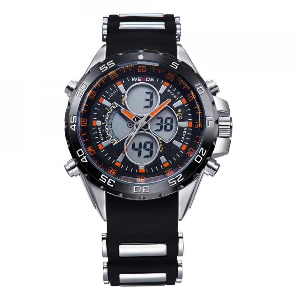 Ceas WEIDE, Quartz, Casual Sport, Orange, Curea Silicon, WH1103-9C